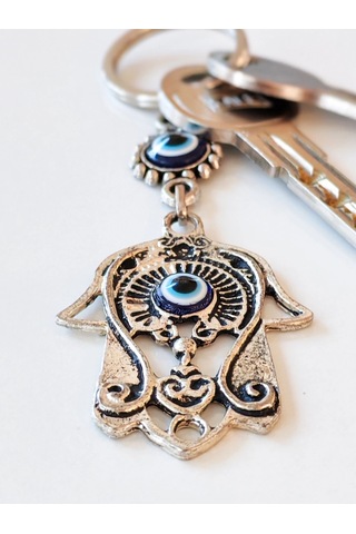 Moncuk Design Nazar Boncuklu Fatımanın Eli Metal Anahtarlık
