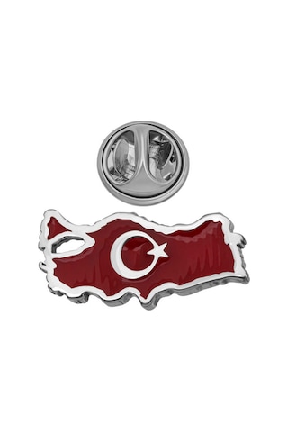 925 Ayar Gümüş Türkiye Haritası Rozet Çok Renkli