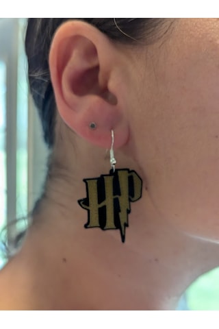 Harry Potter Temalı 3'lü Küpe Seti - Ölüm Yadigarları Ve Seçmen Şapka Tasarımlı Aksesuar Siyah