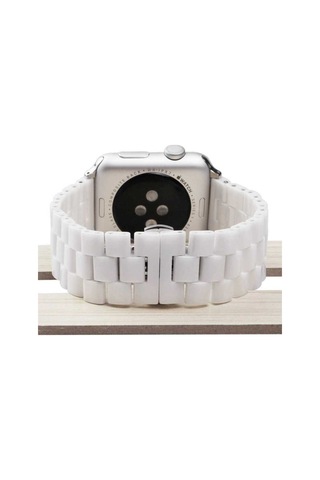 Watch 44mm Uyumlu Krd-15 Metal Gllp Kordon-beyaz