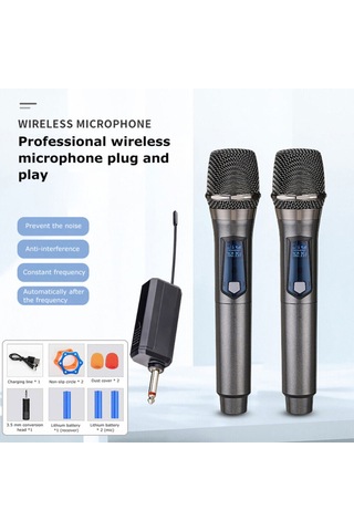 Yifomall Kablosuz Vhf Mikrofon Seti - Şarj Edilebilir, 50m Menzil, Profesyonel Ses Kalitesi, Konferans/karaoke İçin