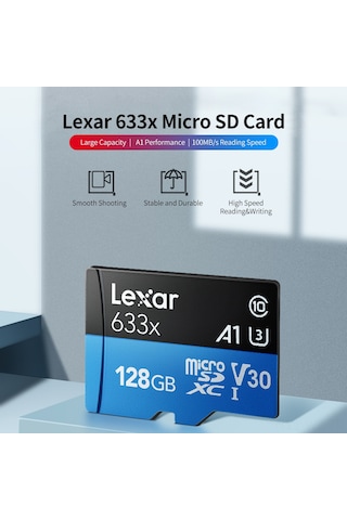 Wezone Lexar 633x 64gb Microsd Kartı, U3 V30 A1 Sınıf 10, 95mb/s Okuma Hızı, Yüksek Hızlı Hafıza Kartı