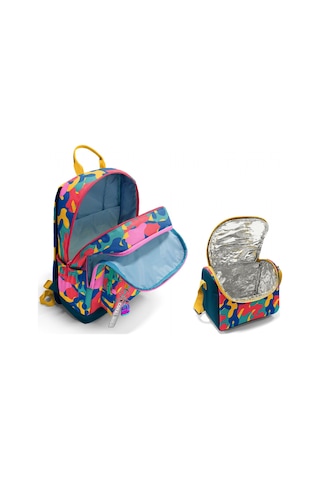Coral High Renkli Kamuflaj Desenli Unisex Okul Sırt Ve Beslenme Çantası Seti - Setygn33232b Çok Renkli