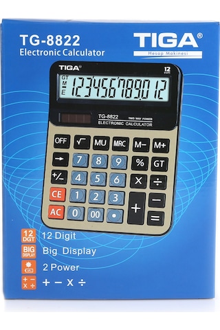 Tiga Tg-8822 Ofis Hesap Makinesi Büyük Boy Metal Yüzey