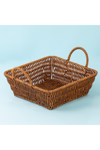 Porsima 303c 3lü Düzenleyici Kare Hasır Sepet Seti Ekmeklik Sepet