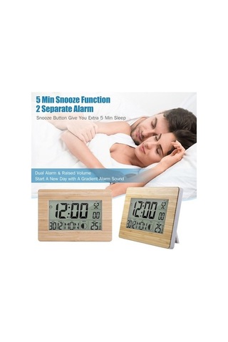 Trendooze Takvim, Sıcaklık Saati Haki Haki Göstergeli Ekranlı Dijital Çift Büyük Atom Alarm, - Dp Haki