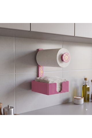 Lina Duo Peçetelik Ve Rulo Havlu Kağıtlık Pembe
