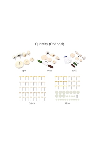 Lemestar 50ad 3.0mm Şaft Yün Keçe Cila Pedi&tekerlek Döner Aletler Metal Para Taş Mücevhe,çok Renkli