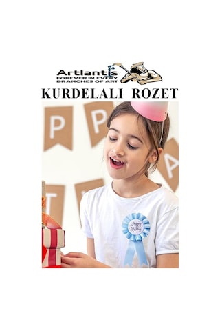Ben Okuyorum Kurdelalı Rozet 5 Adet Mavi Beyaz Yaka Rozeti Çocuk Bayram Etkinlik 15 Cm Kokart
