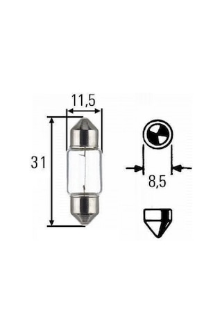 31mm C10w Sofit Halojen Oto Ampul 12v 2adet