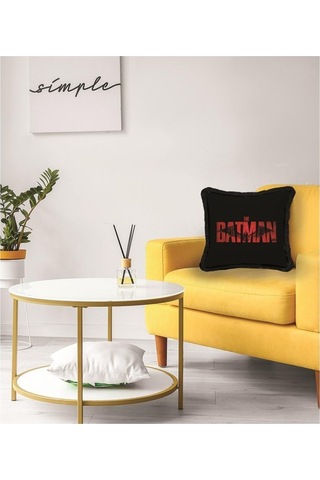 Black The Batman Kadife Yastık Warner Bros Lisanslı, Uluslararası Yıkama Ve Solmama Sertifikası Çok Renkli