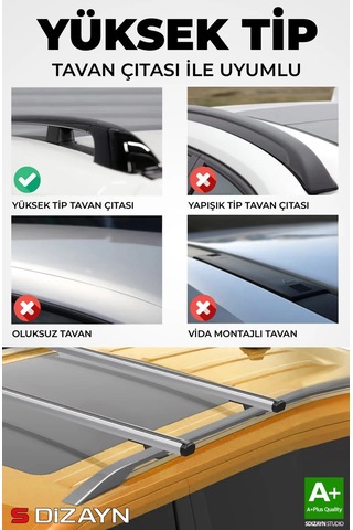 S-dizayn Mercedes Gl-class S-bar Cargo V1 Ara Atkı Tavan Taşıyıcı Barı Gri 130 Cm 2020 Üzeri A+ Kali
