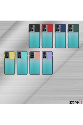 Noktaks - Xiaomi Uyumlu Xiaomi Redmi Note 11t 5g - Kılıf Slayt Sürgülü Arkası Buzlu Lensi Kapak - Sarı