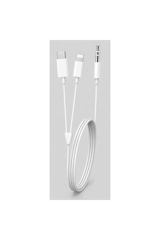 Cr79 2in1 Type-c & İphone İle Uyumlu To 3.5mm Aux Araç Ve Kulaklık Ses Kablosu 1m