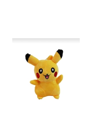 %100 Yerli Üretim Sarı Renk Pikaçhu Pokemon Peluş Oyuncak 34 22 Büyük Boy Sarı