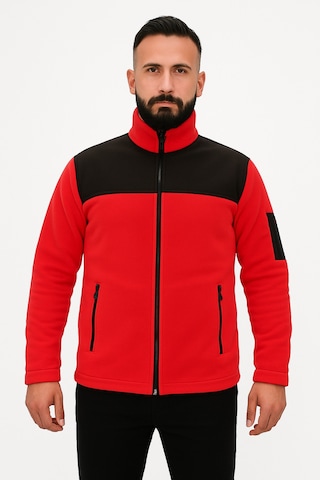Mekaizen Softshell Polar İş Ceketi 10 Adet Erkek Kışlık, Termal, Özel Logo/isim Baskılı & Nakışlı Kırmızı