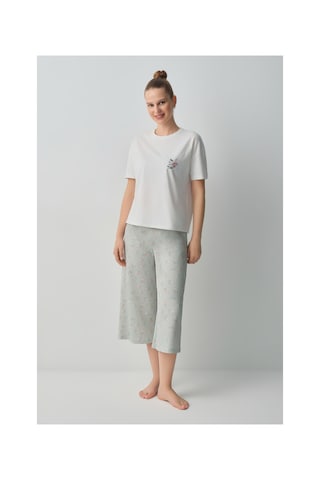 Suwen Julia Pamuklu Kapri Pijama Takımı Wsh1051001055 Yeşil