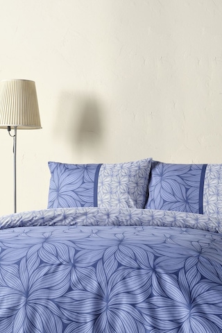 Doqu Home Ranforce Nevresim Takımı Palmera Çift Kişilik - Lacivert