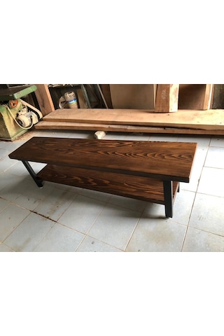 Bintaşmobilya Ceviz Rengi Kütük Ağaç Tv Sehpası 170X35.Cm