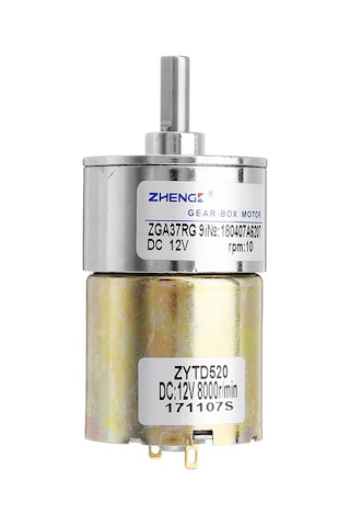 Zga37rg 12v 37mm 10rpm Redüktörlü Dc Motor Metal Dişli Yüksek Tork Kuvvet Robot Oyuncak Rc