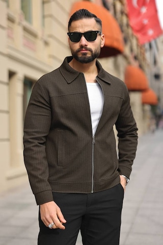 Premium Dokulu Kumaş Mevsimlik Ceket Haki