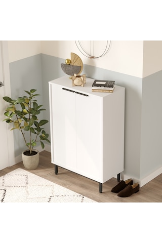 Robin Home Rio Ayakkabılık Metal Ayaklı 5 Raflı Beyaz