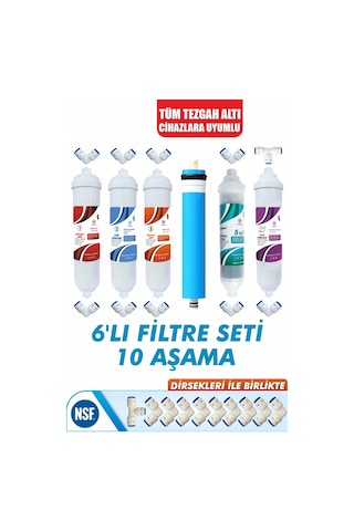 Kapalı Kasa Su Arıtma Cihazı 6 filtre 10 Aşama Filtre Seti