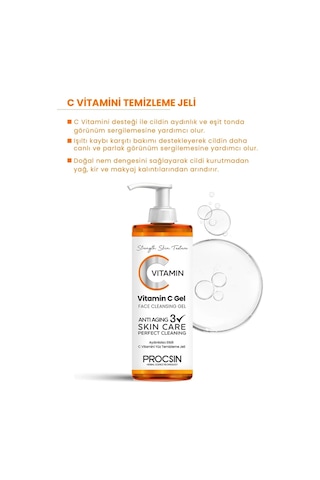Procsin Aydınlatıcı Etkili C Vitamini Yüz Temizleme Jeli 150 ML