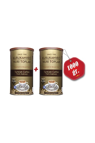 Nuri Toplar 2 Adet Yuvarlak Teneke Kutuda Türk Kahvesi 1KG Kuru Kahve Nuri Toplar 2 Adet Yuvarlak Teneke Kutuda Türk Kahvesi 1KG Kuru Kahve