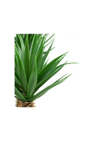 Dünya Desenli Mermer Görünümlü Saksıda Iki Dal Yapay Kaktüs Aloe