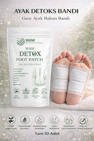 Waw Detox Foot Patch 10 Adet Ayak Altı Gece Bakım Bandı - 842627295