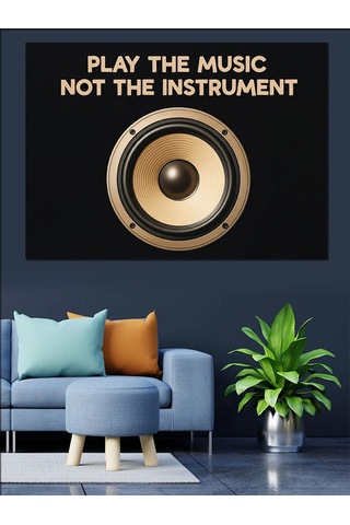 "play The Music" Enstrüman Dekoratif Kanvas - Mdf Ahşap Tablo