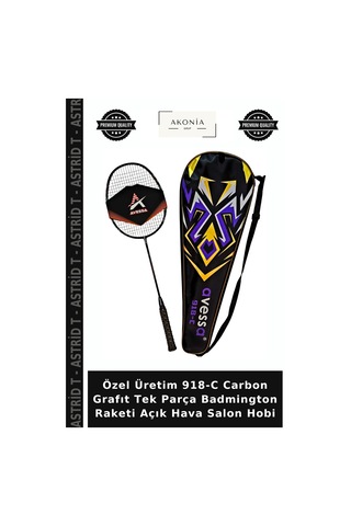Özel Üretim 918-c Carbon Grafıt Tek Parça Badmington Raketi Açık Hava Salon Hobi