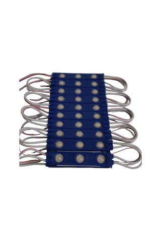 1,2 Watt 3lü Lensli Mavi Led Modül 2835 Reklamcı Modül 10 Adet