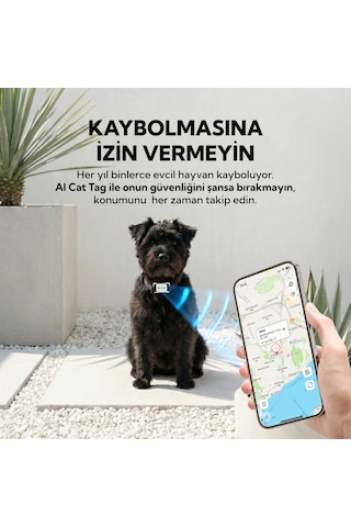 Aı Cat Tag Akıllı Evcil Hayvan Takip Cihazı Beyaz Su/ Toz Geçirmez Apple Uyumlu iOS/android 0