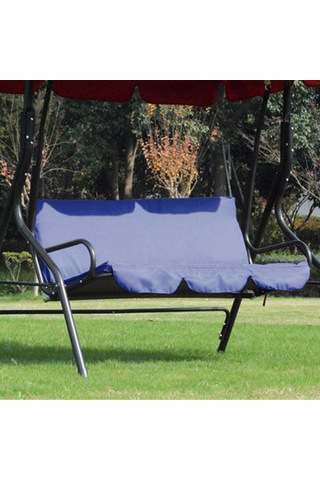 Tenfowee Mutfak Bahçe Dış Mekan 3 Koltuklu Salıncak Yastık Kılıfı, 190t Poliester Taffeta, Su Geçirmez, Dayanıklı, 150x50x10cm, Mavi