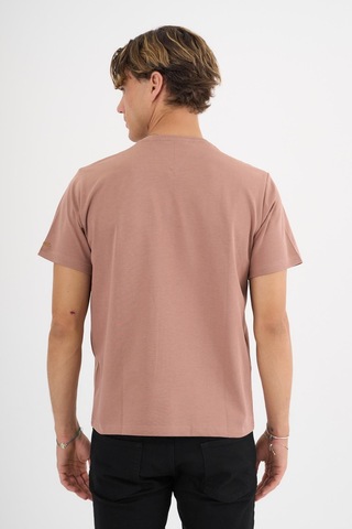 Erkek Kahverengi %100 Pamuklu Standart Kalıp T-shirt Siyah