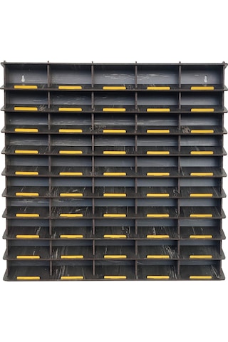 Eğimli 50 Araçlık Eskitme Siyah Hobi Araba Rafı