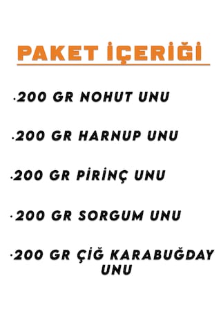 İpek Değirmen Karabuğday Keçiboynuzu Nohut Pirinç Sorgum Unu Glutensiz Un Set 5 x 1 KG