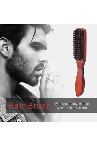 Samdoo Ergonomik Ahşap Kuru Saç Ve Sakal Fırçası - Doğal Yağ Dağıtımı, Masaj Ve Dışarıdaki Kullanıma Uygun