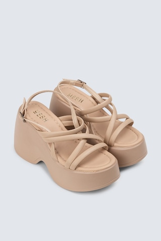 Deery Bej Kadın Platform Topuk Sandalet - Dlg04zbejc01 Bej