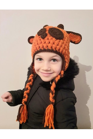 Atölye Hamarat Zürafa Bebek Ve Çocuk Bere Turuncu