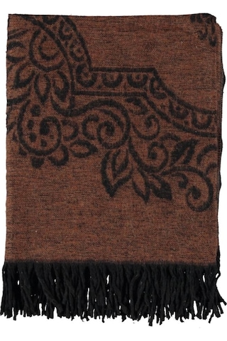 Lavinya Güneş Desen Kadın Kışlık Çift Taraflı Panço Omuz Şalı Kiremit 130 x 160 130 x 160