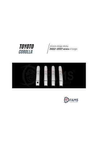 Famsotomotiv Toyota Corolla Uyumlu Krom Kapı Kolu 4 Kapı 2002-2007 P.Çelik