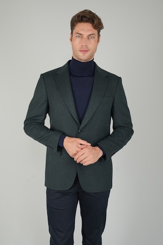 Bisse Comfort Fit Yeşil Mono Yaka Çift Yırtmaçlı 6 Drop Yün Erkek Ceket Pck24k24209 D47 Yeşil