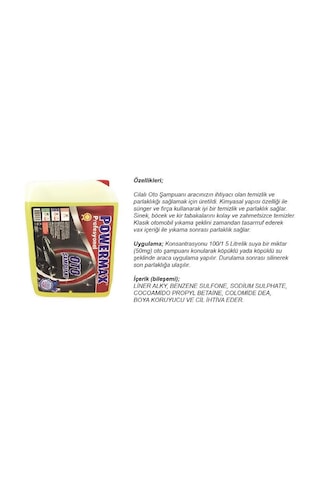 Hepta Collection Sku:smgstkfe595f657c Powermax Profesyonel Cilalı Oto Şampuanı Fırça İle Yıkama 5 Kg Sku: Smgstkfe595f657c