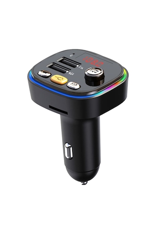 Springsun Siyah Oto Fm Transistörü - Bluetooth 5.0 İle Araç İçi Müzik Çalar, Çift Usb Şarj Portlu, Telefon Aramalarını Kolay Cevapla, 12-24v Uyumlu