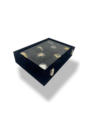 Richbo x 15'li Saat Kutusu Süet Siyah