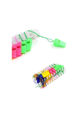 Attack Sport 1705002 Plastik Düdük 20'li Paket Karışık Renk Çok Renkli