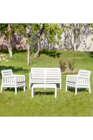 Lara 2'li Koltuk Balkon&Teras Bahçe Koltuk / Beyaz